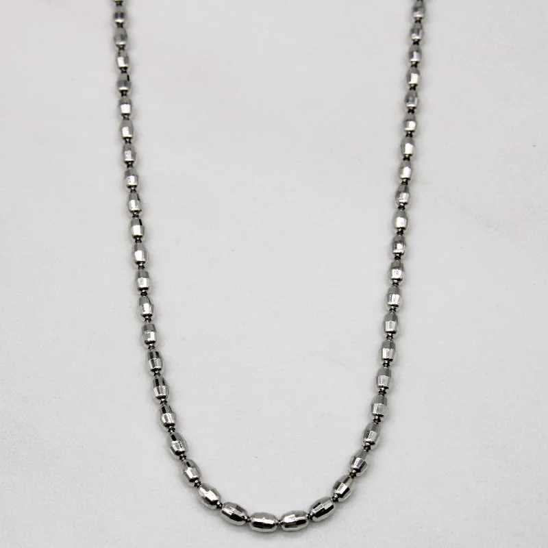 14k White Gold Bead Chain | 16.5" |