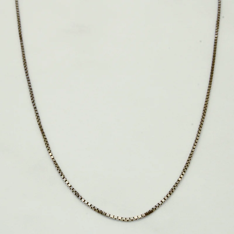 14k White Gold Box Link Chain | 18" |