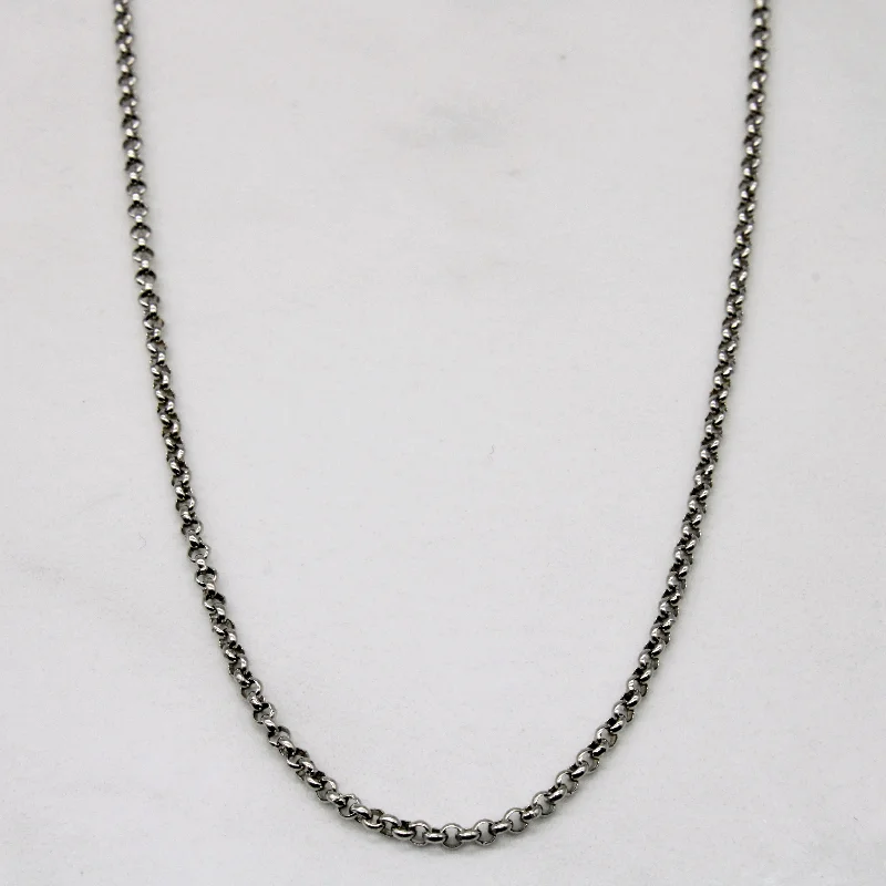 14k White Gold Circle Link Chain | 28" |