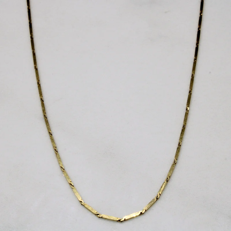 14k Yellow Gold Bar Link Chain | 25" |