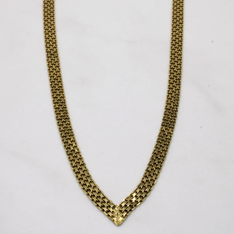 14k Yellow Gold Woven Necklace | 18" |