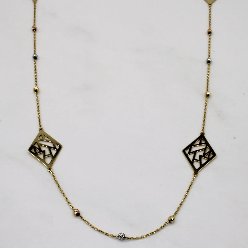 18k Tri Tone Gold Necklace | 26" |