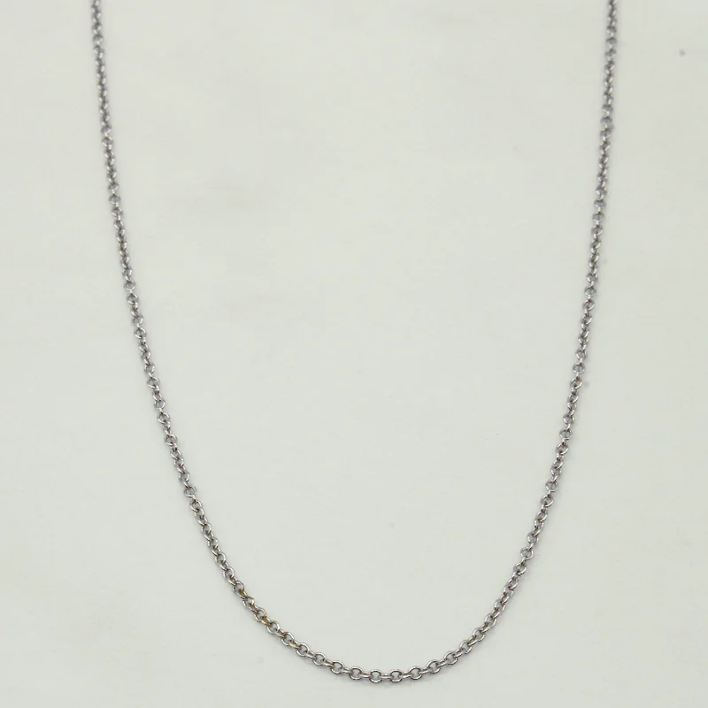 18k White Gold Circle Link Chain | 18" |