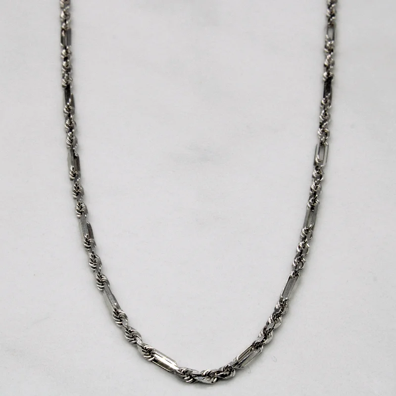 18k White Gold Mixed Link Chain | 20" |