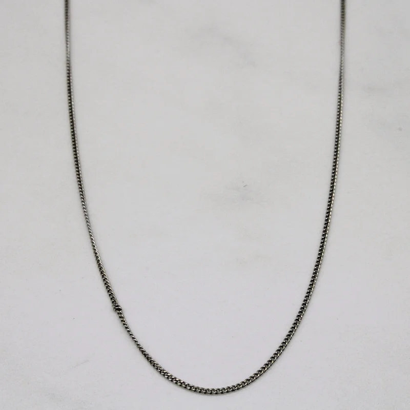 18k White Gold Curb Link | 16" |