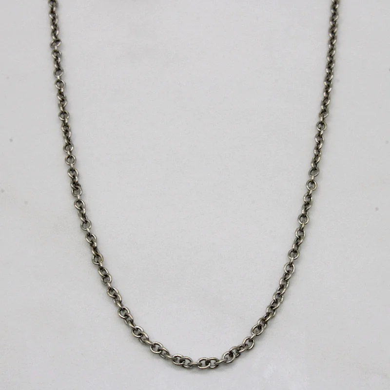 18k White Gold Oval Link Chain | 18" |