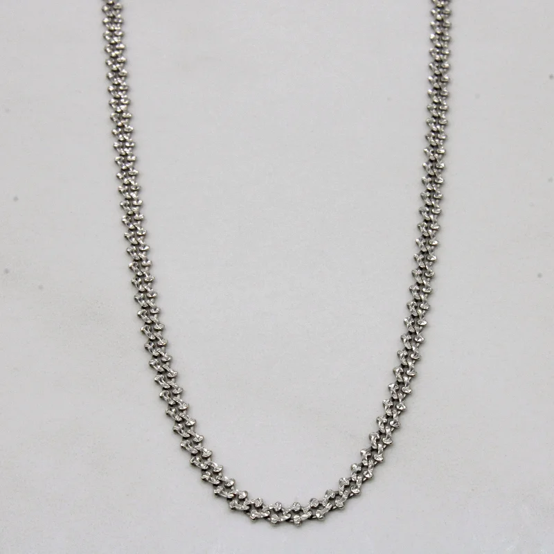 18k White Gold Unique Link Necklace | 16" |