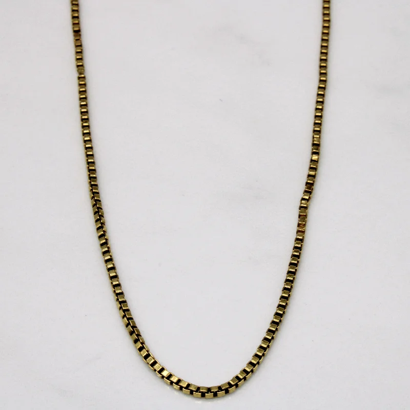 Vintage Italian 18k Yellow Gold Box Link Chain | 19" |