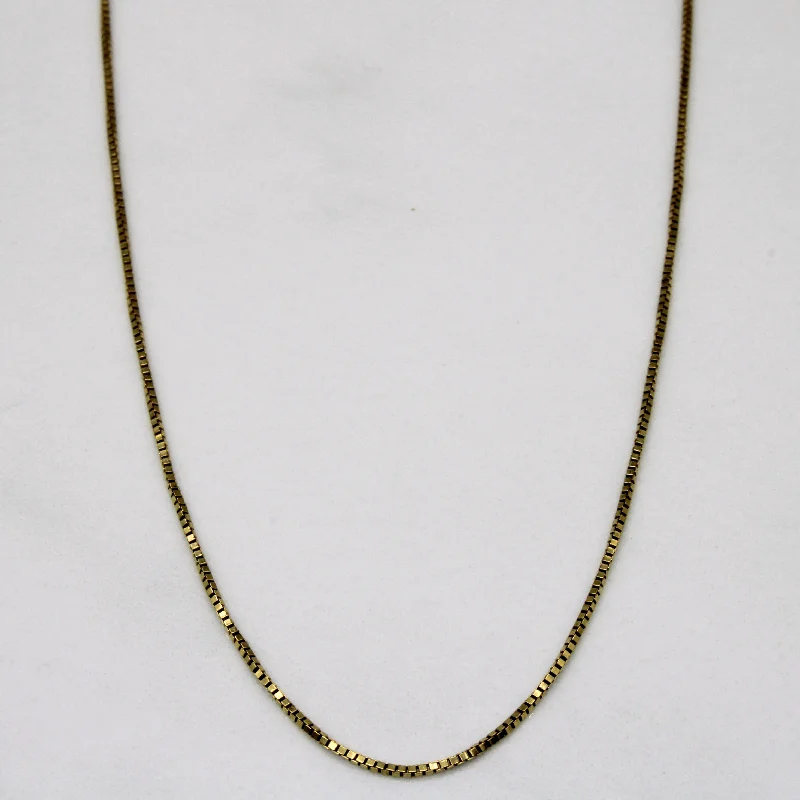 18k Yellow Gold Box Link Chain | 20" |