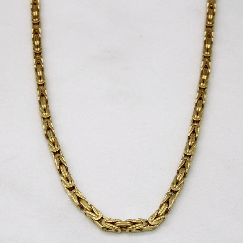 18k Yellow Gold Byzantine Link Chain | 24" |