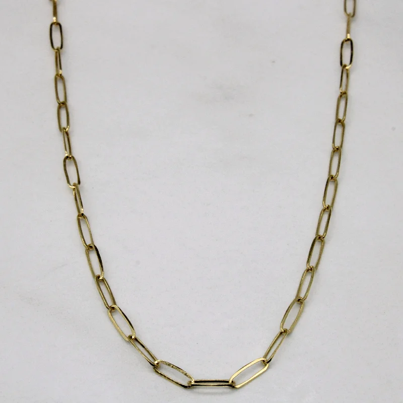 18k Yellow Gold Paperclip Chain | 18" |