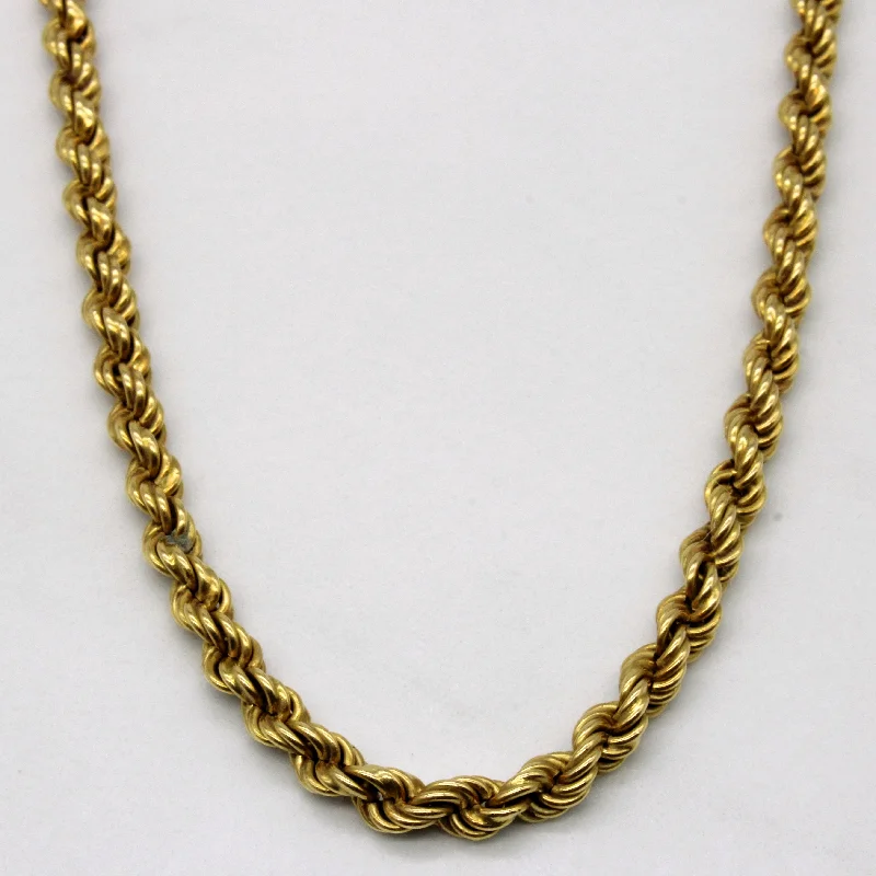 18k Yellow Gold Rope Chain | 25" |