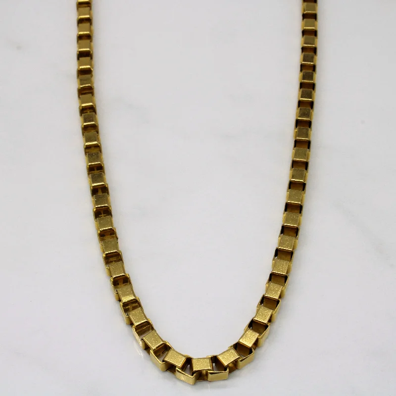 18k Yellow Gold Square Link Necklace | 21" |