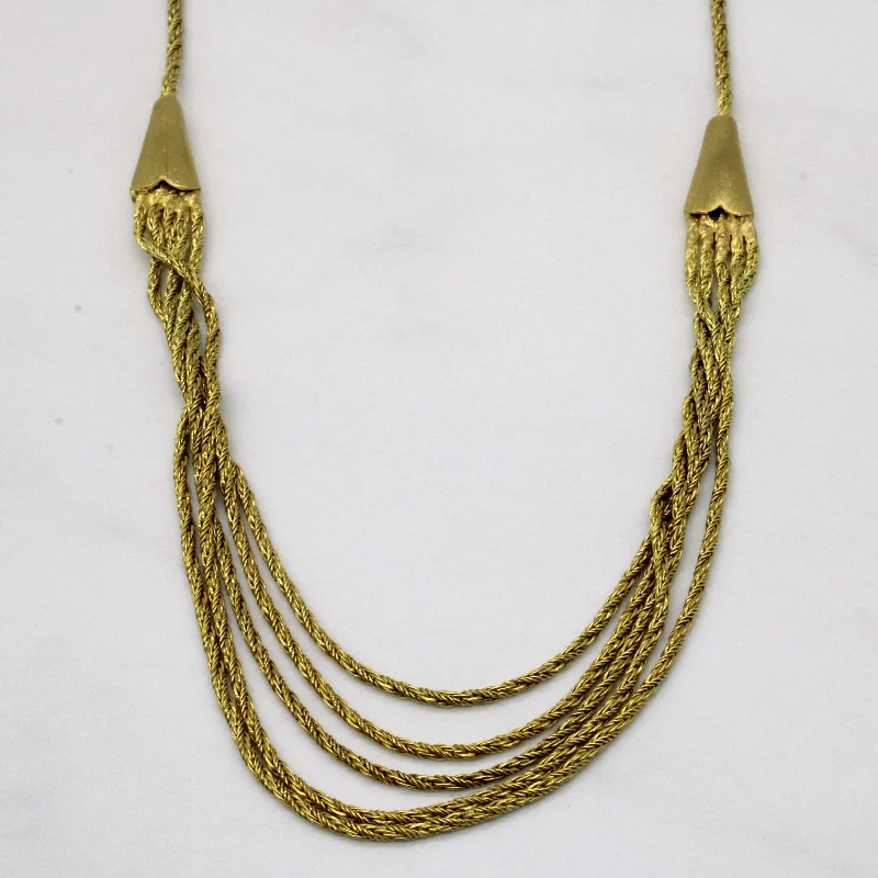 18k Yellow Gold Tiered Necklace | 15" |