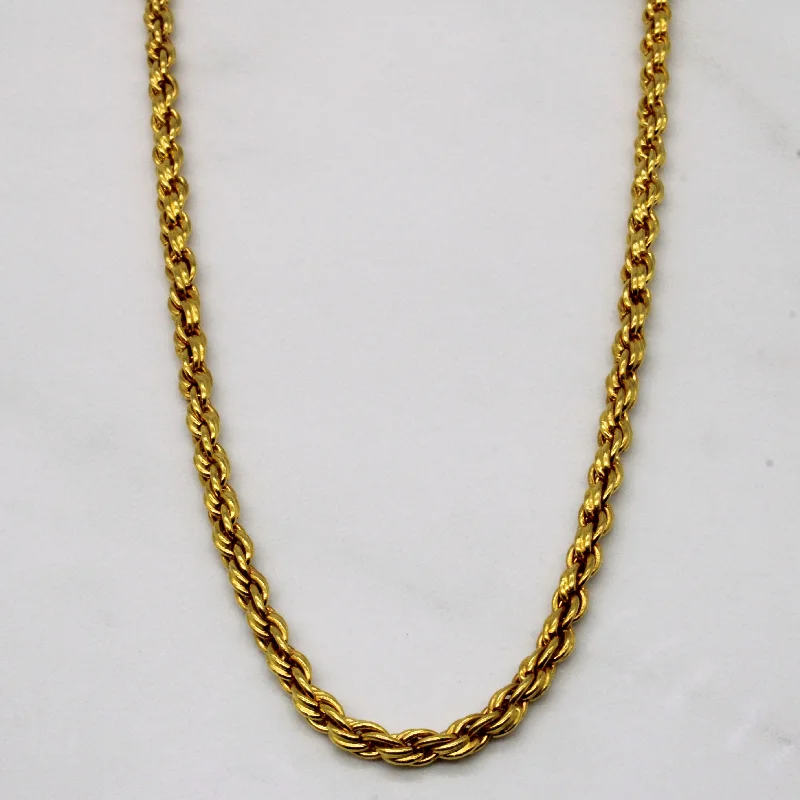 23k Yellow Gold Rope Chain | 19" |