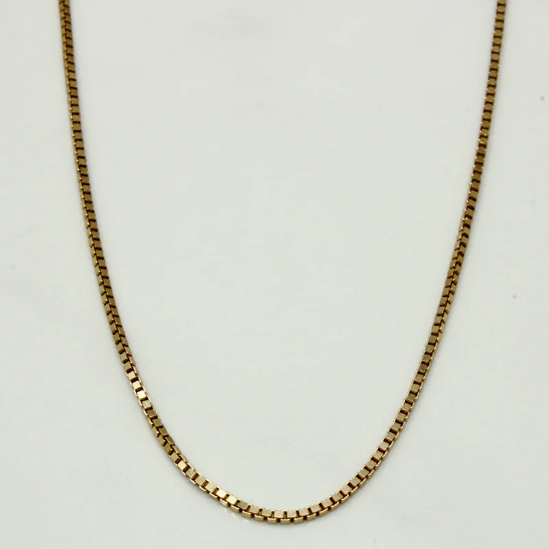 8k Yellow Gold Box Link Choker | 14" |