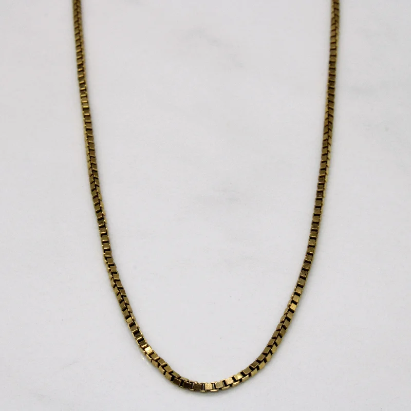 9k Yellow Gold Box Link Chain | 17" |