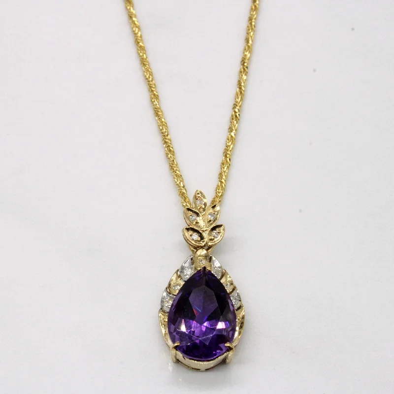 Amethyst & Diamond Necklace | 4.97ct, 0.07ctw | 16" |