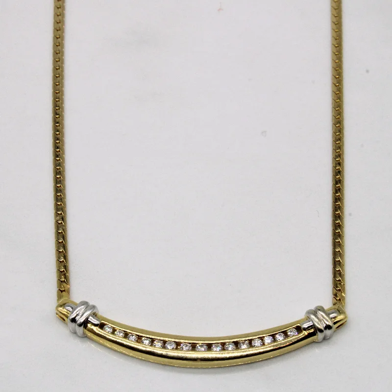 Channel Set Diamond Scoop Necklace | 0.26ctw | 17" |