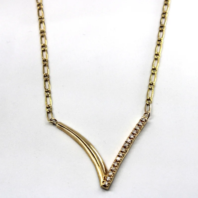 Chevron Diamond Necklace | 0.30ctw | 19"|