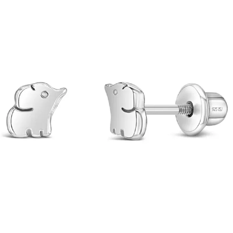 Children's Sterling Silver Baby Elephant Stud Earrings