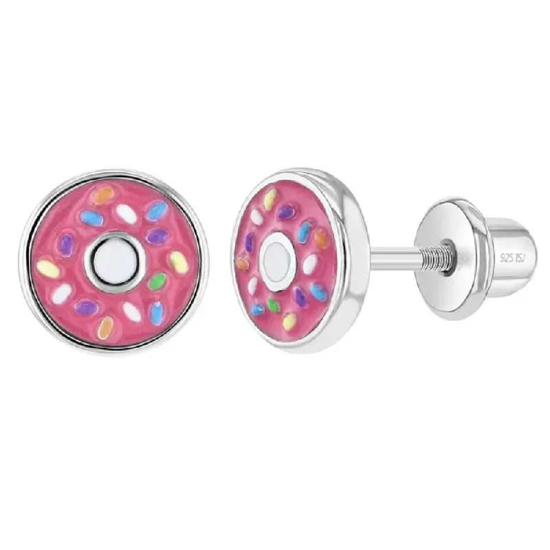 Children's Sterling Silver Sprinkled Donut Stud Earrings