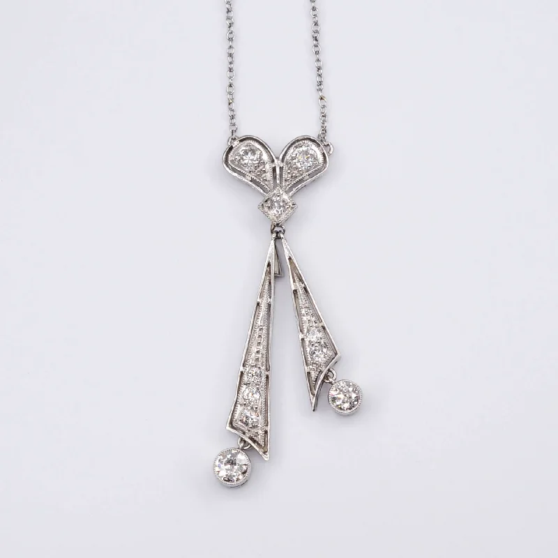 Diamond Bow Necklace | 0.52ctw | 14.5" |