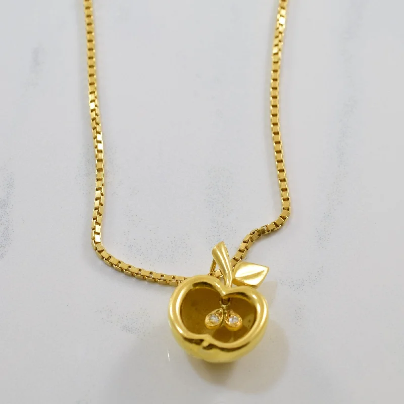 'Unoaerre' Diamond Apple Necklace | 0.02ctw | SZ 17.5" |