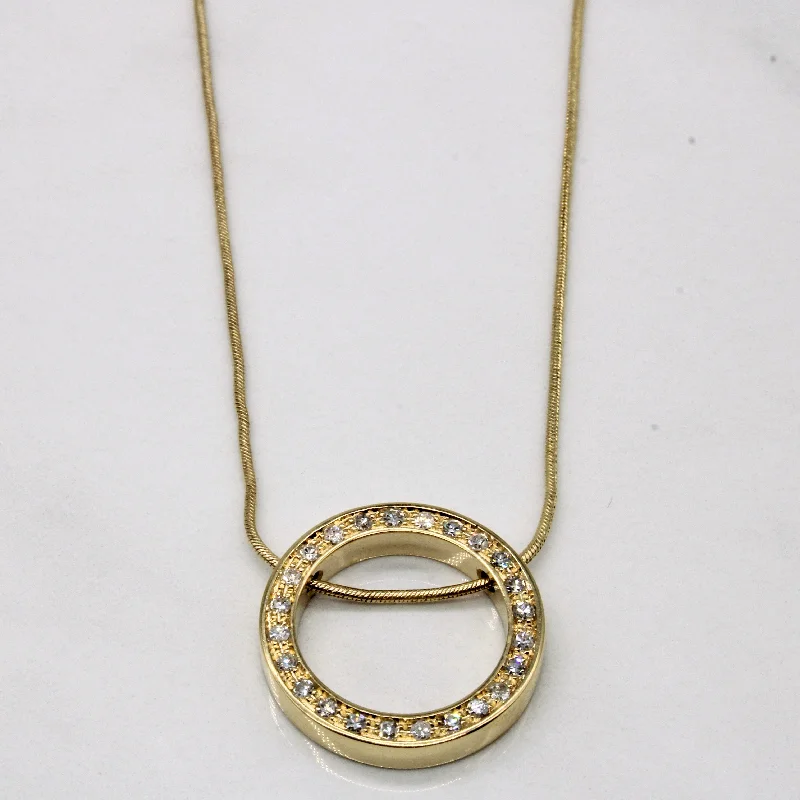 Diamond Circle Pendant Necklace | 0.24ctw | 18" |