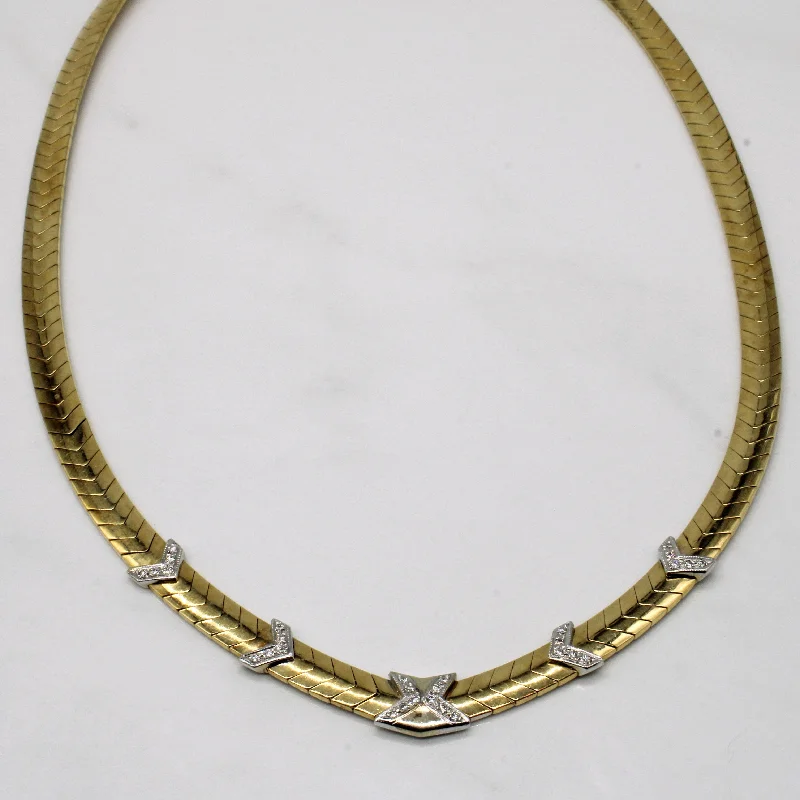 Diamond 14k Gold Cocktail Necklace | 0.12ctw | 18" |