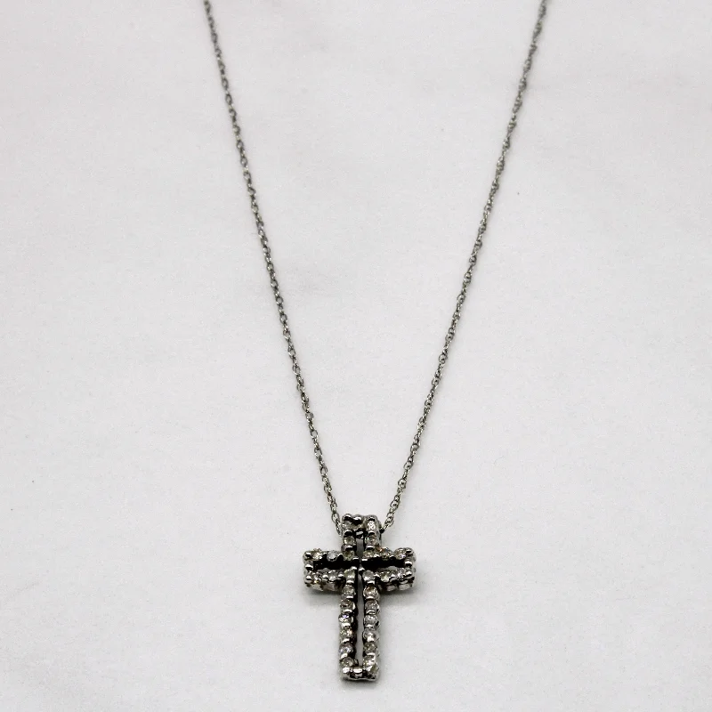 Diamond Cross Pendant & Necklace | 0.11ctw | 18" |