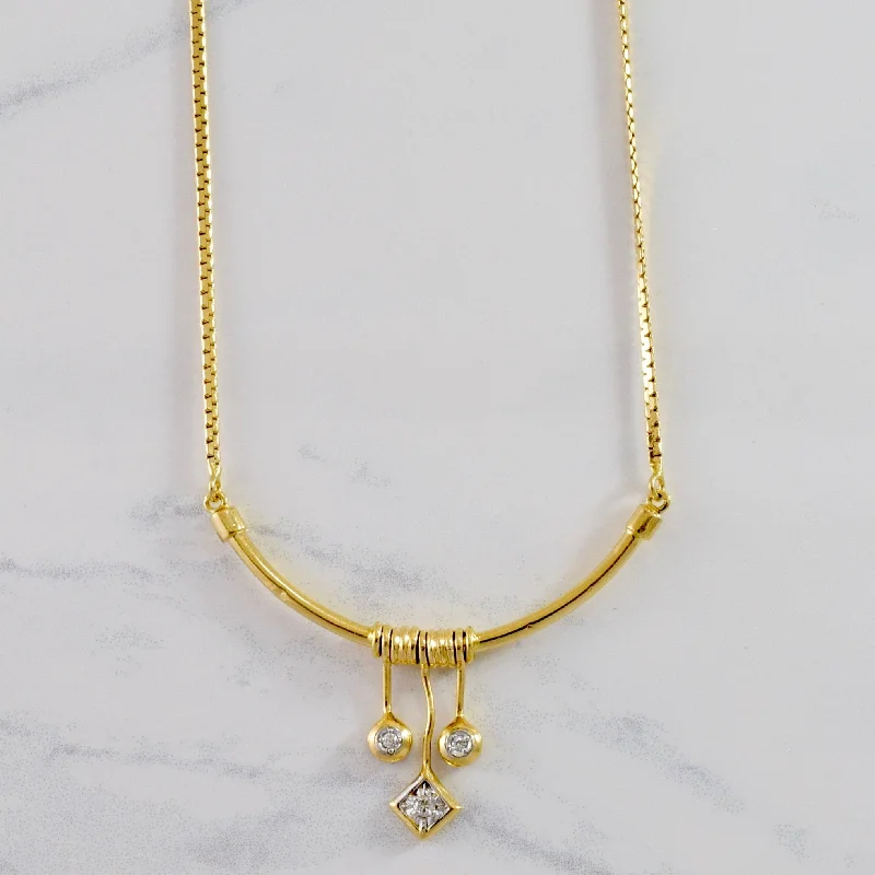 Diamond Dangle Necklace | 0.09 ctw SZ 17.5" |