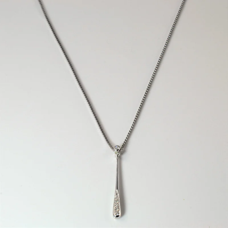 Diamond Tear Drop Necklace | 0.08ctw | 17" |