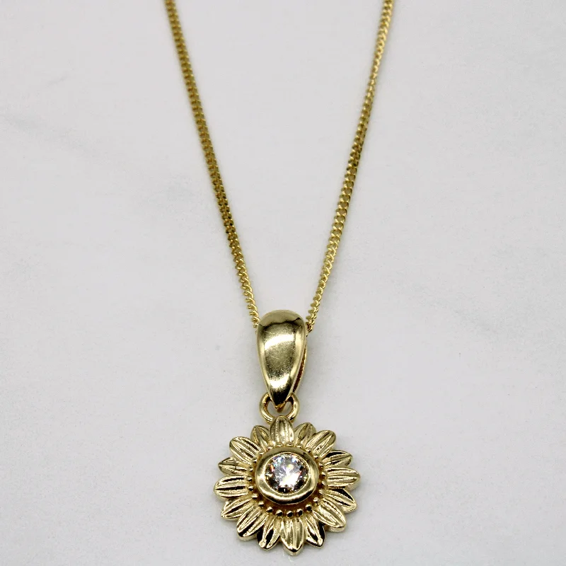 Diamond Flower Pendant & Necklace | 0.26ct | 16" |