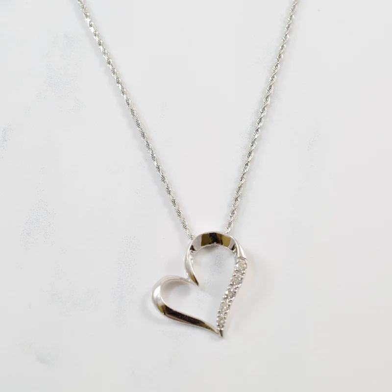 Diamond Heart Necklace | 0.10ctw | 18" |