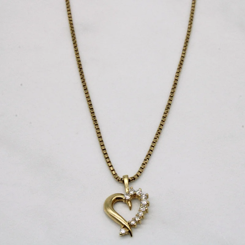 Diamond Heart Pendant Necklace | 0.13ctw | 22" |