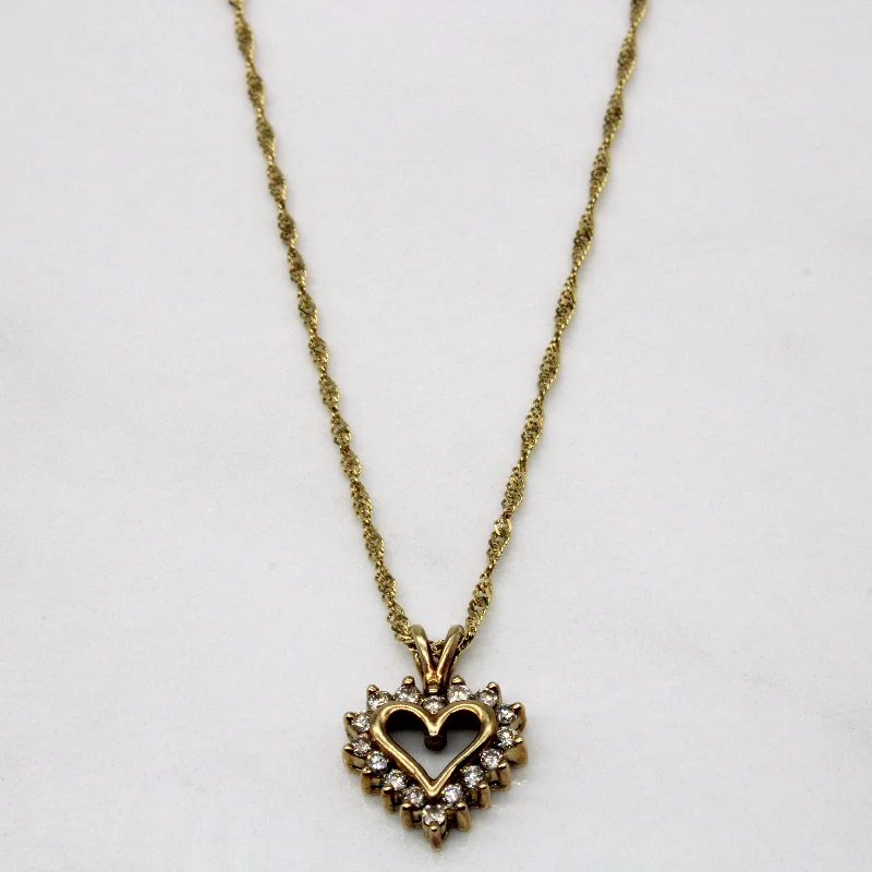 Diamond Heart Pendant & Necklace | 0.16ctw | 18" |