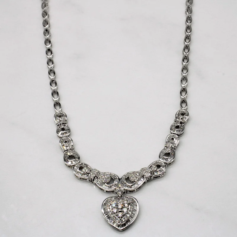 Diamond Heart Pendant Necklace | 2.75ctw | 17" |