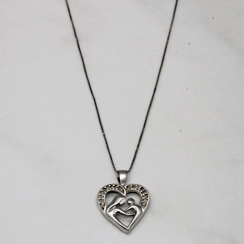 Diamond Mother & Child Pendant Necklace | 0.08ctw | 18" |