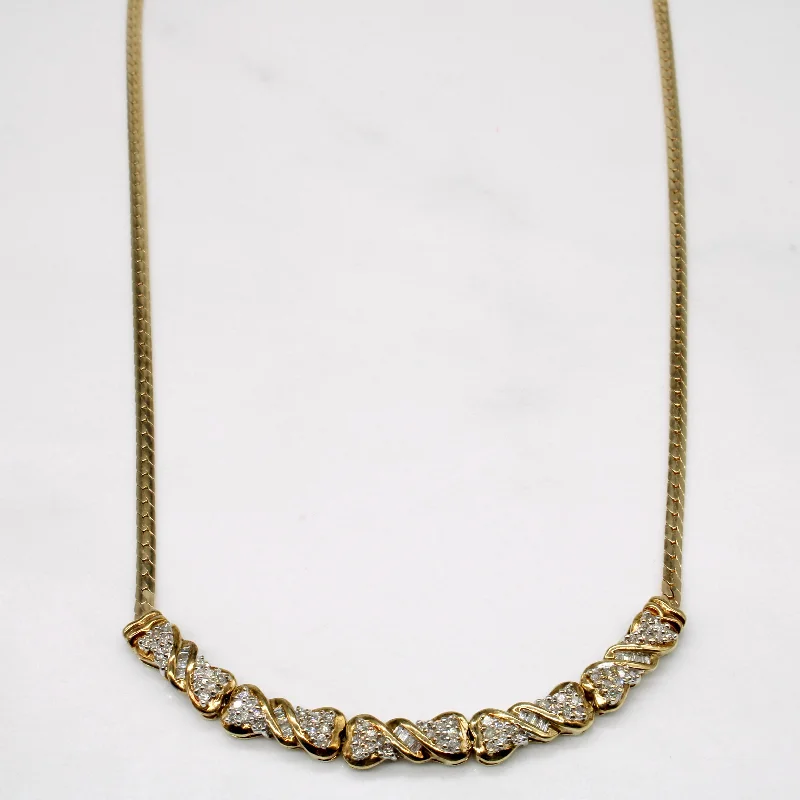 Diamond Scoop Pendant Necklace | 0.35ctw | 17" |