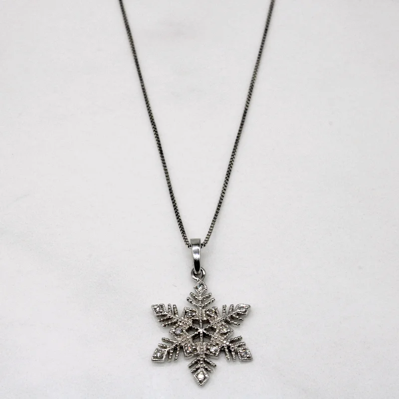 Diamond Snowflake Pendant & Necklace | 0.05ctw | 18" |