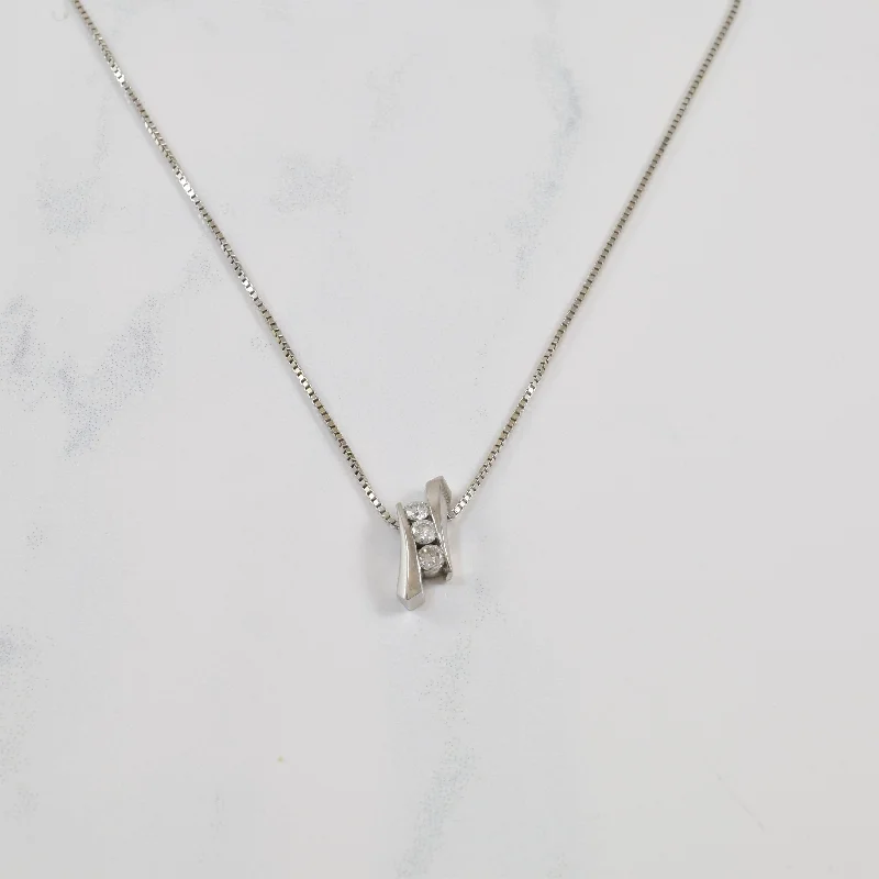 Tension Set Diamond Necklace | 0.21ctw | 18" |