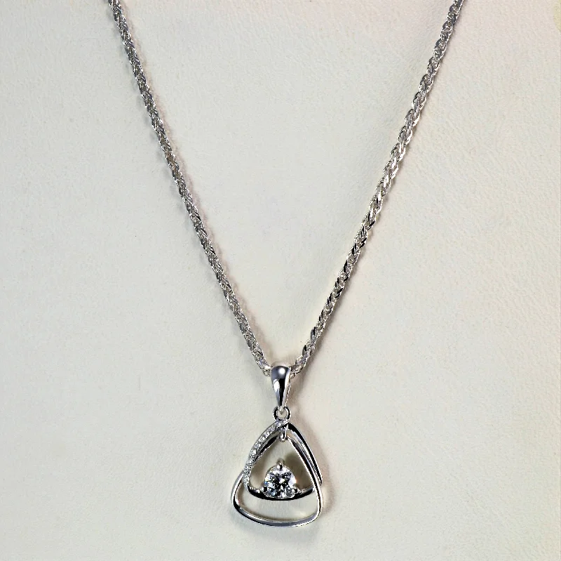 Diamond Triangle Shape Pendant Necklace | 0.19 ctw, 16''|