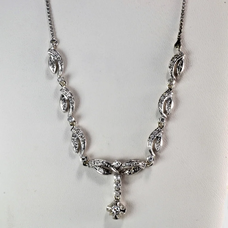 Filigree Design Diamond Necklace | 0.33 ctw, 17''|