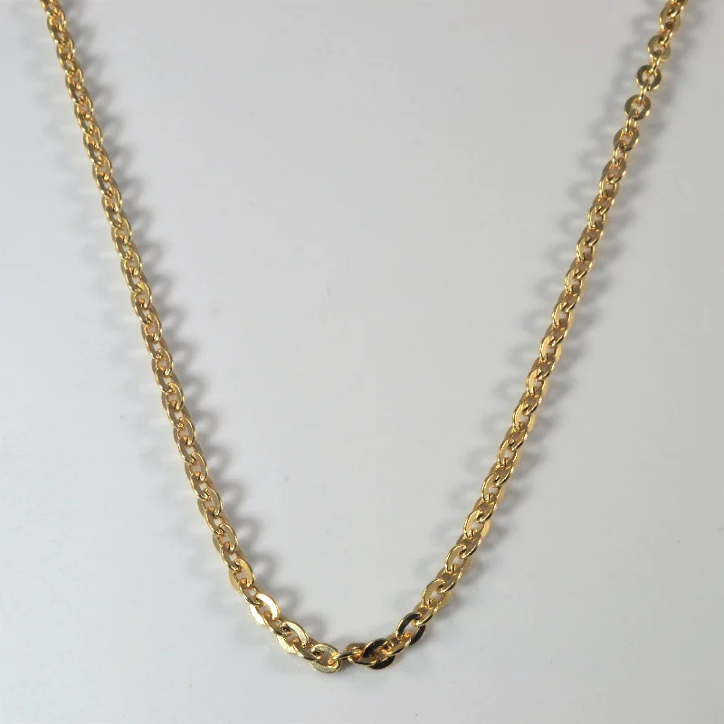 10k Yellow Gold Flat Link Cable Chain | 18" |