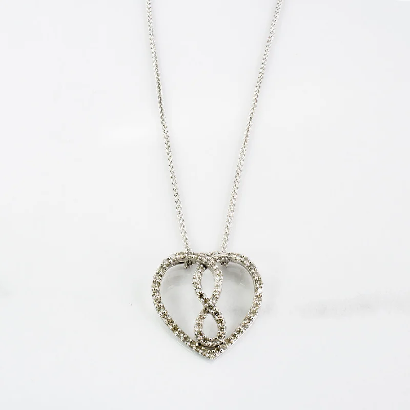 Infinity Heart Necklace | 0.36 ctw | SZ 18" |