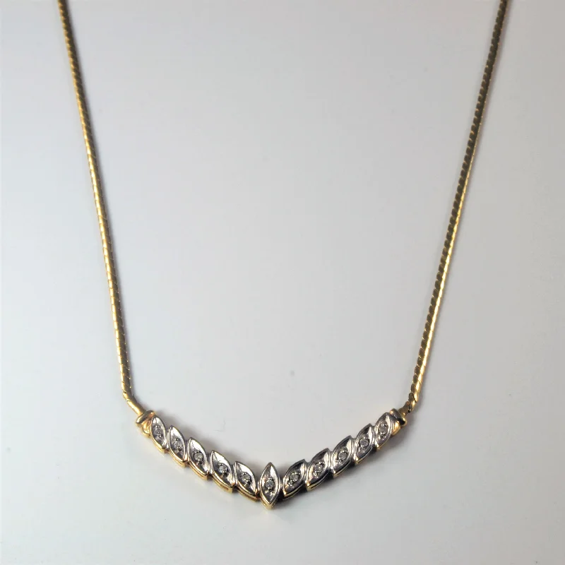 Diamond Chevron Plate Necklace | 0.11ctw | 16" |