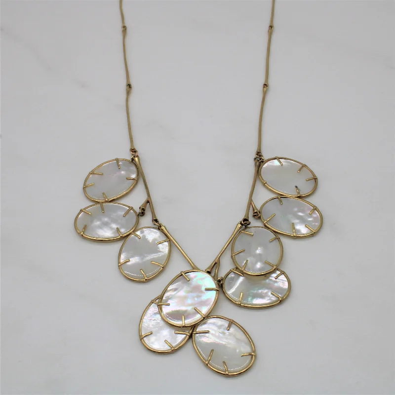 Mother Of Pearl Disk Necklace | 17" |