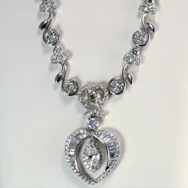 Ornate Art Deco Inspired Diamond Necklace | 6.20 ctw, 18''|