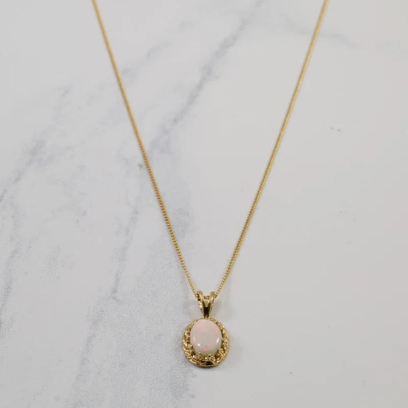 Golden Halo Opal Necklace | 0.81ct | 17" |